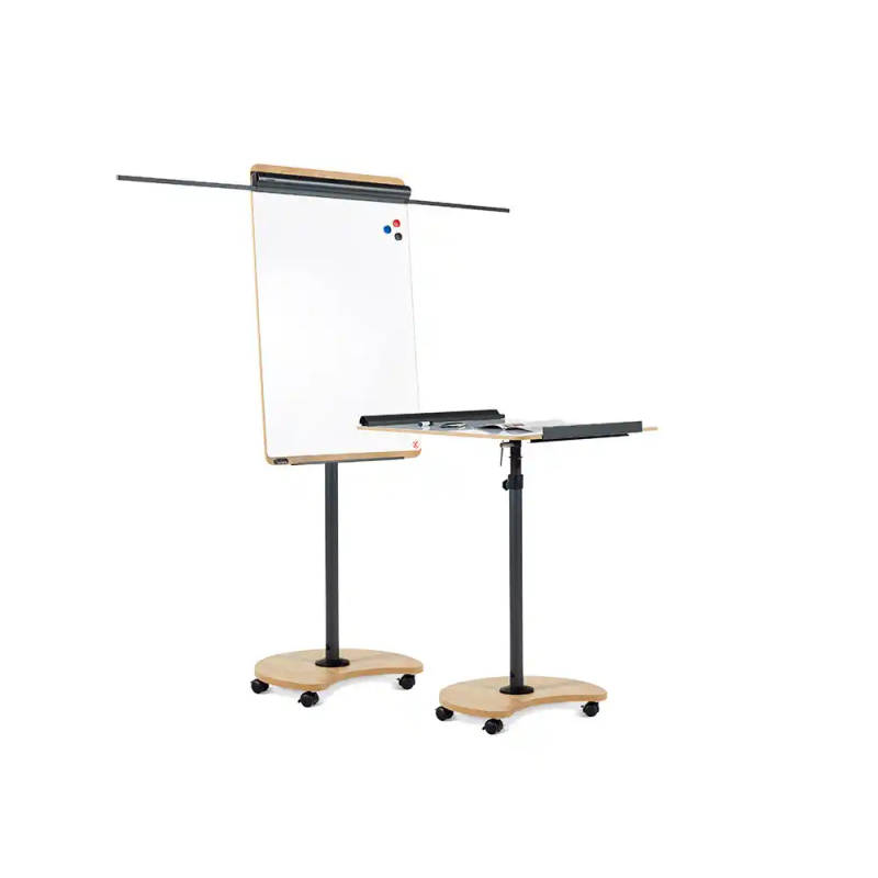 Pizarra movil rocada metalica magnetica con ruedas 69x99 cm 2 brazos extensibles lateral y bandeja para rotuladores