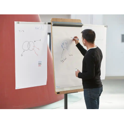 Pizarra movil rocada metalica magnetica con ruedas 69x99 cm 2 brazos extensibles lateral y bandeja para rotuladores
