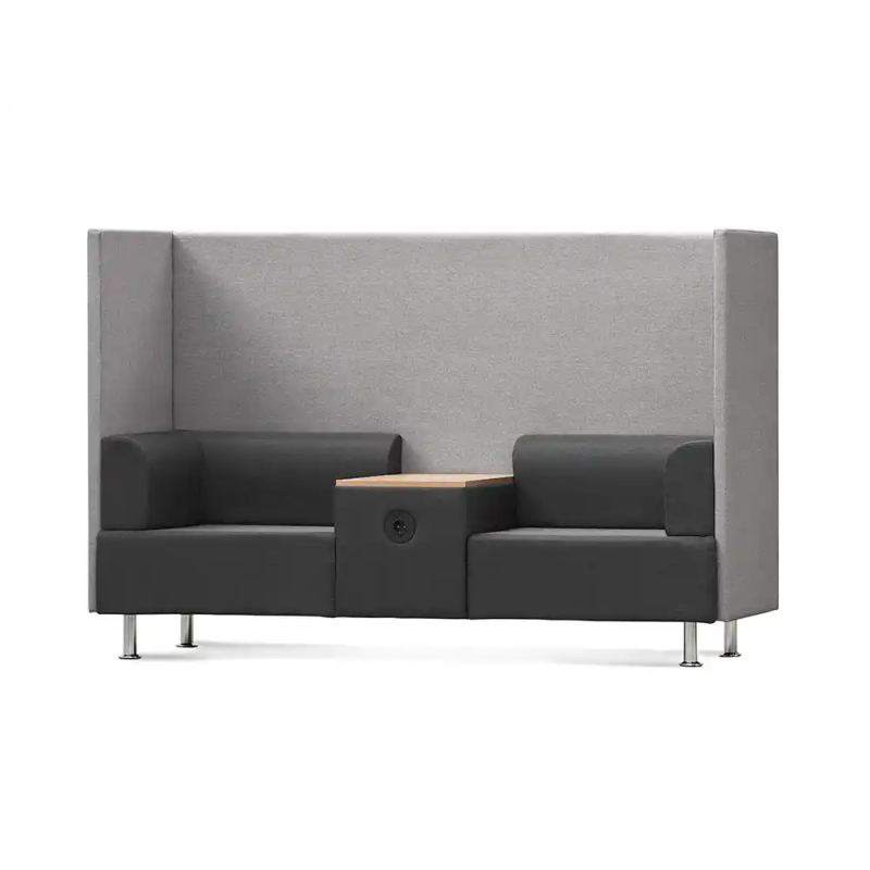 Sofa rocada 2 plazas + mesa tapizado color negro / gris 200x129x68 cm