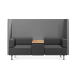 Sofa rocada 2 plazas + mesa tapizado color negro / gris 200x129x68 cm