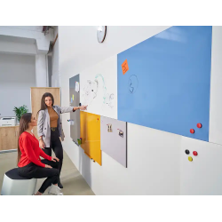 Pizarra blanca rocada lacada magnetica modular sin marco color azul 75x115 cm