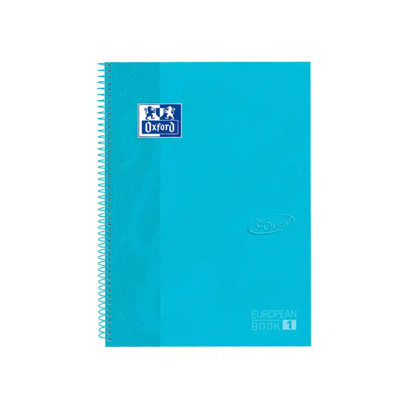 Cuaderno espiral oxford ebook 1 tapaextradura din a4+ 80 hojas cuadro 5 mm con margen bebe touch
