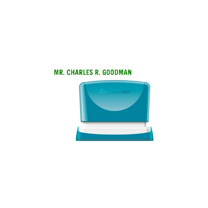 Sello x'stamper quix personalizable color verde medidas 4x60 mm q-05