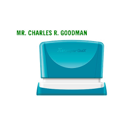 Sello x'stamper quix personalizable color verde medidas 4x60 mm q-05
