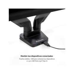 Brazo para monitor plano doble fellowes platinum series dual arm normativa vesa para pantallas hasta 9