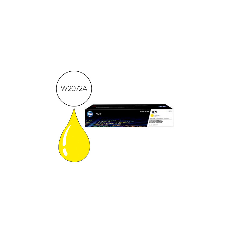 Toner hp 117a laser color 150a / 150nw / 178nw / 178nwg / 179fnw amarillo 700 paginas