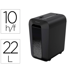 Destructora de documentos fellowes lx-65 capacidad de corte 10 hojas p4 destruye grapas clips y tarjetas