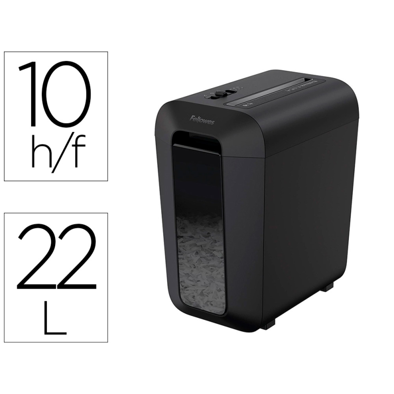 Destructora de documentos fellowes lx-65 capacidad de corte 10 hojas p4 destruye grapas clips y tarjetas