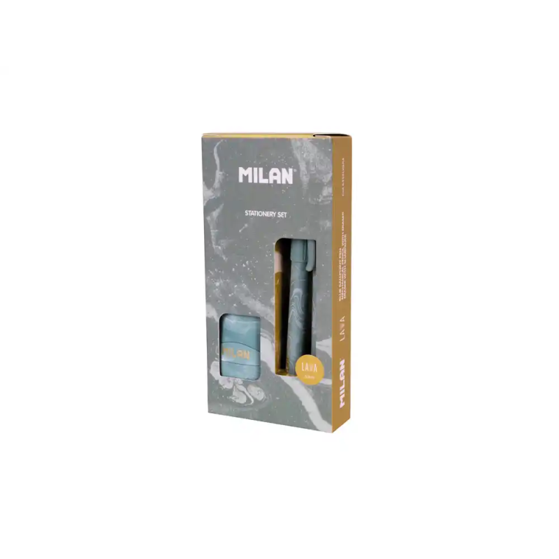 Set escritura milan serie lava boligrafo p1 + portaminas pl1 0,5 mm + afilalapiz con goma capsule