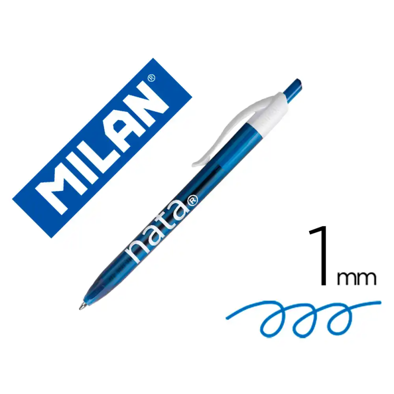 Boligrafo milan p1 retractil 1 mm tinta azul serie nata 624 since 1918