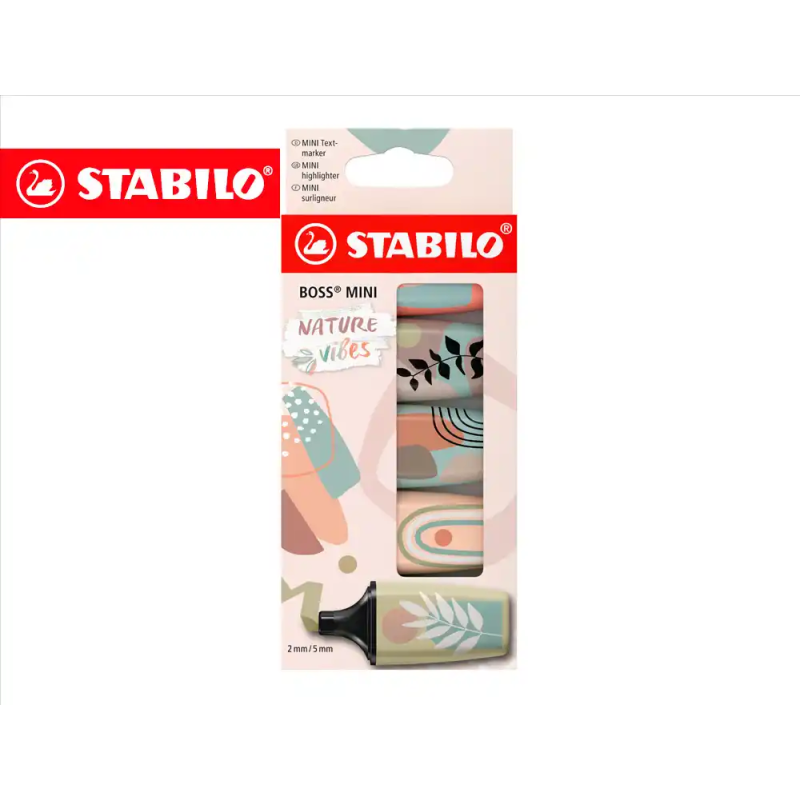 Rotulador stabilo boss mini naturevibes estuche de 5 unidades colores surtidos