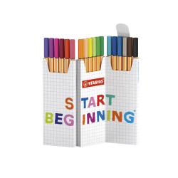 Rotulador stabilo punta de fibra point 88 zi-zag estuche de 18 unidades colores surtidos