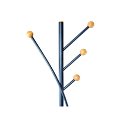 Perchero metalico maullaura 4 colgadores madera color negro 370x1800x385 mm