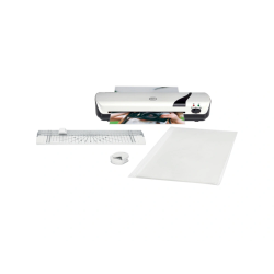 Set plastificadora + cizalla rodillo + redondeador de esquinas gbc inspire+ din a4 craft blanco