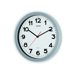 Reloj maul step de pared redondo 35 cm diametro electrico color plata