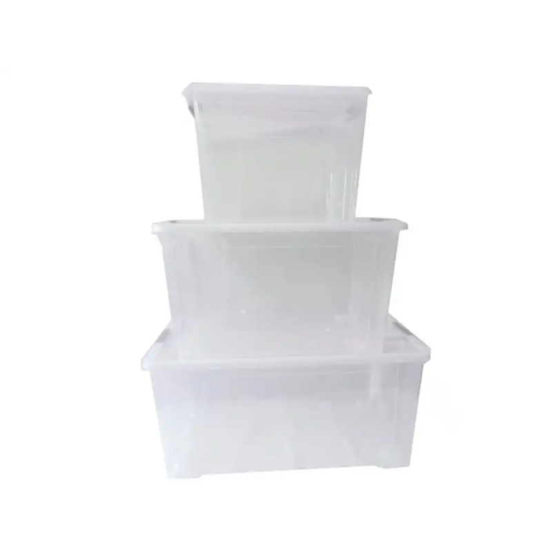 Caja de almacenaje archivo 2000 polipropileno apilable y encajable con tapa 10 litros transparente 280x400x130 mm