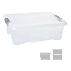 Caja de almacenaje archivo 2000 polipropileno apilable y encajable con tapa 10 litros transparente 280x400x130 mm