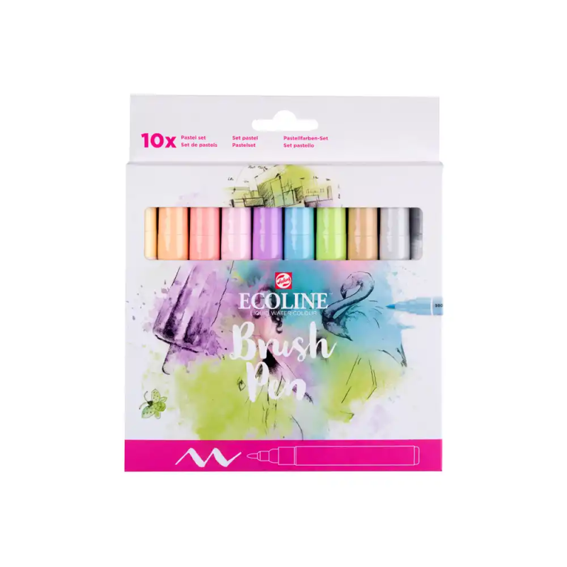 Pack de 10 ecoline brush pen pastel