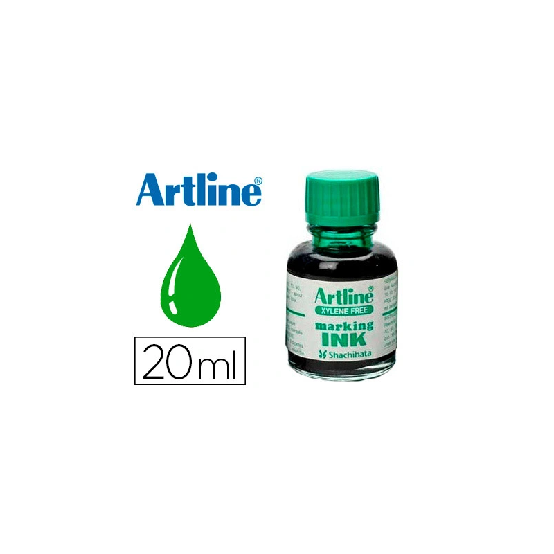 Tinta artline verde para rotulador pizarra blanca 500-a frasco de 20 ml