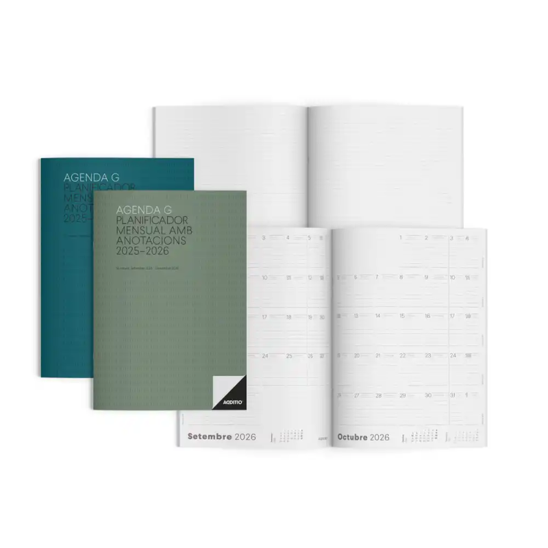 Agenda g mes vista catalan additio planificador 16 meses 195x285 mm colores surtidos