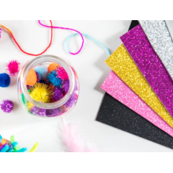 Goma eva con purpurina biodegradable liderpapel 50x70cm 60g/m2 espesor 2 mm naranja