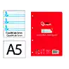 Recambio liderpapel cuarto pautaguia 100 hojas 75gr cuadriculado pautado 5 mm con margen 6 taladros