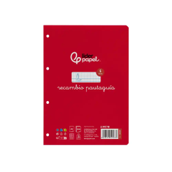 Recambio liderpapel cuarto pautaguia 100 hojas 75gr cuadriculado pautado 5 mm con margen 6 taladros
