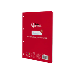 Recambio liderpapel cuarto pautaguia 100 hojas 75gr cuadriculado pautado 5 mm con margen 6 taladros