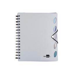 Cuaderno espiral liderpapel a4 micro executive tapa plastico 100h 80gr cuadro 5mm 5 sep aradores con gomilla plata