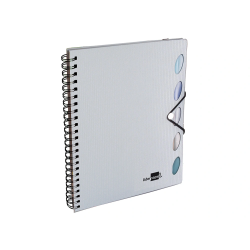 Cuaderno espiral liderpapel a4 micro executive tapa plastico 100h 80gr cuadro 5mm 5 sep aradores con gomilla plata