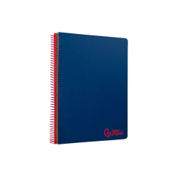 Cuaderno espiral liderpapel a6 micro wonder tapa plastico 120h 90 gr cuadro 5mm 4 bandas color azul marino