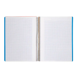 Cuaderno espiral liderpapel a6 micro wonder tapa plastico 120h 90 gr cuadro 5mm 4 bandas color azul marino