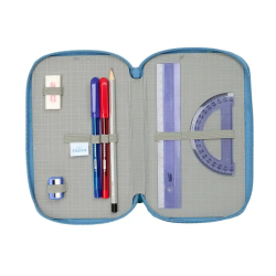Plumier escolar safta triple cremallera 37 piezas frozen 195x125x55 mm
