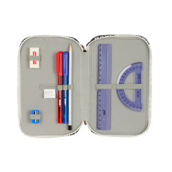 Plumier escolar safta triple cremallera 37 piezas f.c. barcelona 195x125x55 mm