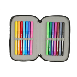 Plumier escolar safta triple cremallera 37 piezas f.c. barcelona 195x125x55 mm