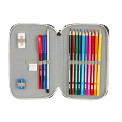 Plumier escolar safta doble cremallera pequeño 29 piezas f.c. barcelona 195x125x40 mm