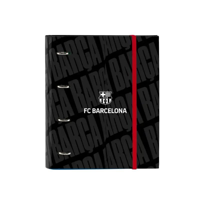 Carpeta con recambio safta din a4 cuadro 5 mm con goma y separadores f.c. barcelona