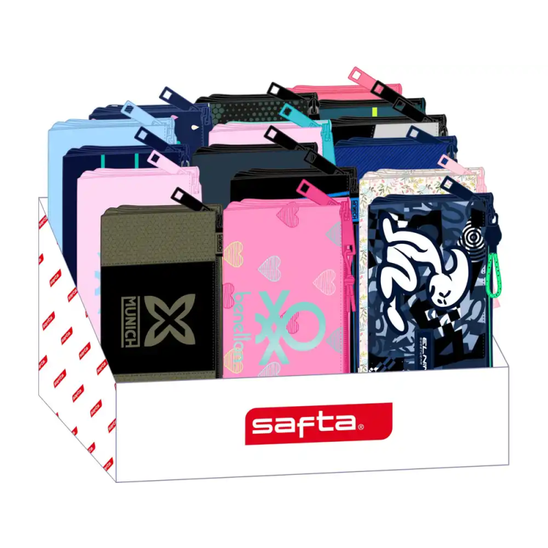 Bolso escolar portatodo safta triple expositor 195x315x235 mm