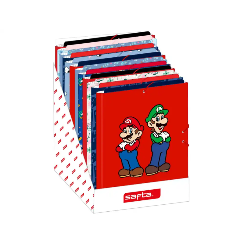 Carpeta carton folio gomas solapas safta expositor