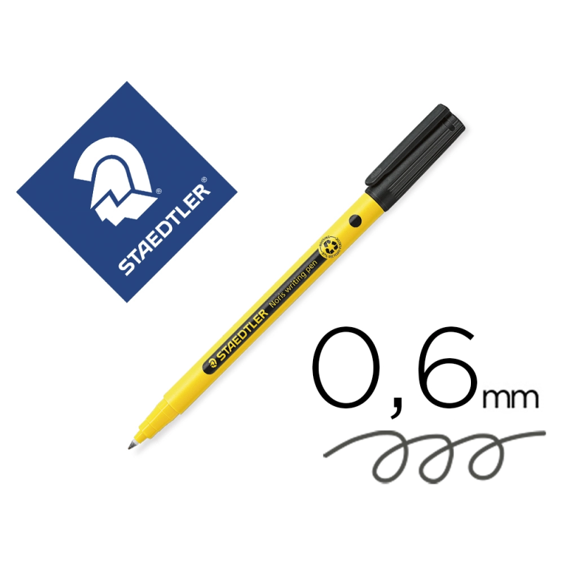 Rotulador staedtler noris writing pen 307 tinta base de agua punta fina trazo 0,6 mm negro