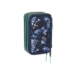 Plumier escolar safta triple cremallera 37 piezas el niño navy 195x125x55 mm