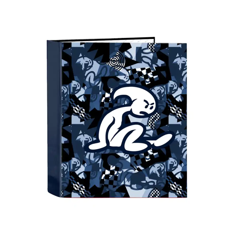 Carpeta carton folio 4 anillas safta lomo ancho el niño navy