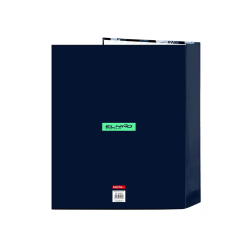 Carpeta carton folio 4 anillas safta lomo ancho el niño navy
