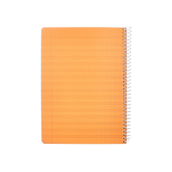 Cuaderno espiral liderpapel a5 pautaguia tapa plastico 80h 90gr cuadro pautado 3mm color naranja