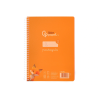 Cuaderno espiral liderpapel a5 pautaguia tapa plastico 80h 90gr cuadro pautado 4mm color naranja