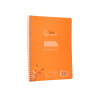 Cuaderno espiral liderpapel a5 pautaguia tapa plastico 80h 90gr cuadro pautado 4mm color naranja