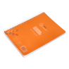 Cuaderno espiral liderpapel a5 pautaguia tapa plastico 80h 90gr cuadro pautado 4mm color naranja