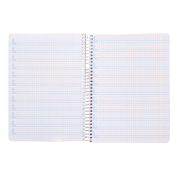 Cuaderno espiral liderpapel a5 pautaguia tapa plastico 80h 90gr cuadro pautado 4mm color naranja