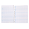 Cuaderno espiral liderpapel a5 pautaguia tapa plastico 80h 90gr cuadro pautado 4mm color naranja