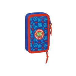 Plumier escolar safta doble cremallera pequeño 29 piezas cars 195x125x40 mm